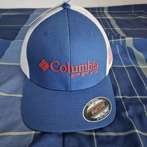 Columbia PFG Blue and White Fitted Hat